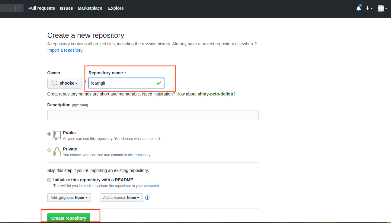 create repository